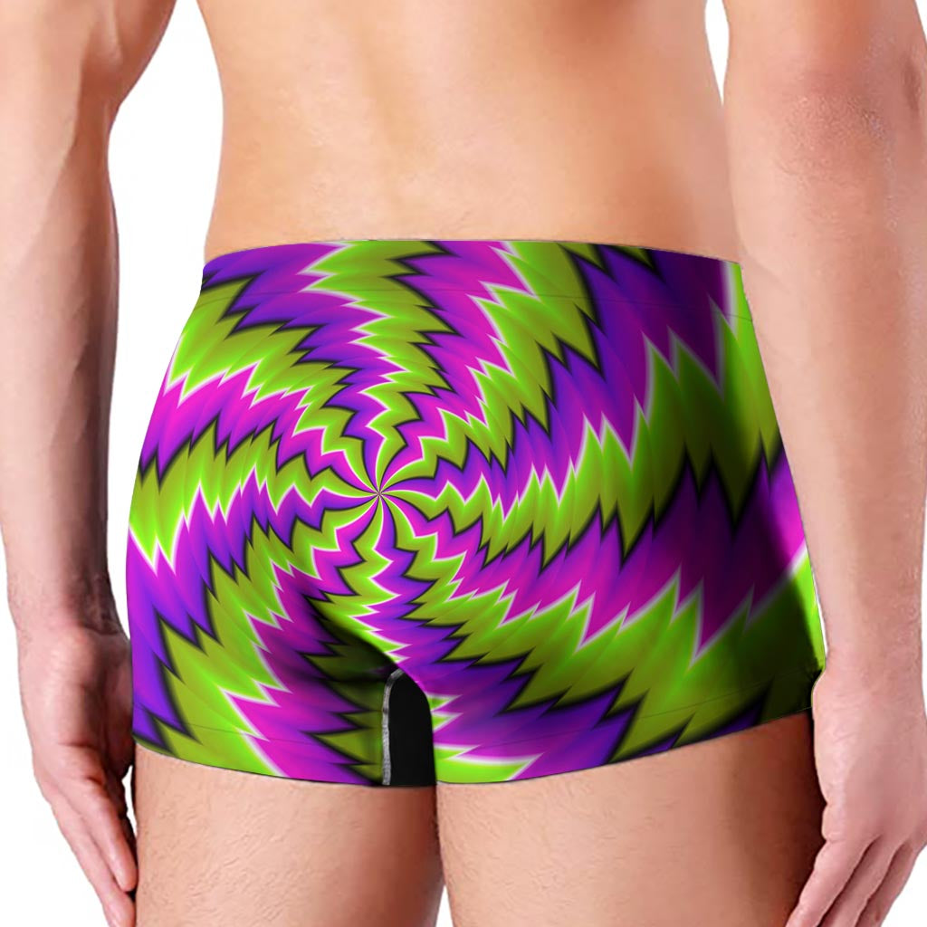 Green Vortex Moving Optical Illusion Men's Boxer Briefs