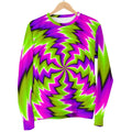 Green Vortex Moving Optical Illusion Men's Crewneck Sweatshirt