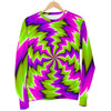 Green Vortex Moving Optical Illusion Men's Crewneck Sweatshirt GearFrost