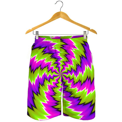 Green Vortex Moving Optical Illusion Men's Shorts