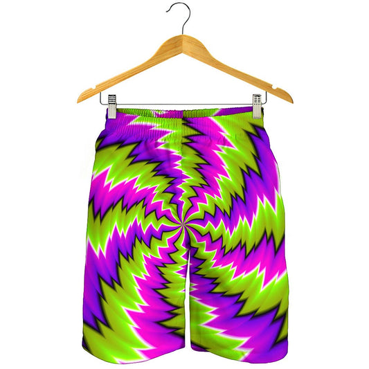 Green Vortex Moving Optical Illusion Men's Shorts