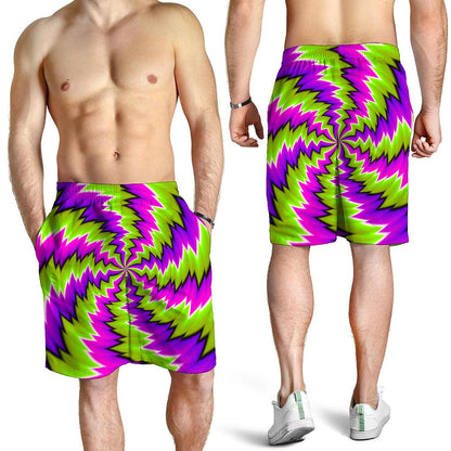 Green Vortex Moving Optical Illusion Men's Shorts