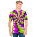 Green Vortex Moving Optical Illusion Men's T-Shirt