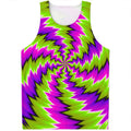 Green Vortex Moving Optical Illusion Men's Tank Top