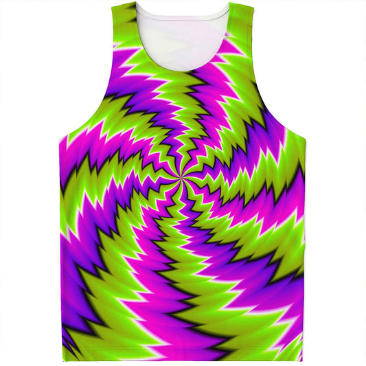 Green Vortex Moving Optical Illusion Men's Tank Top