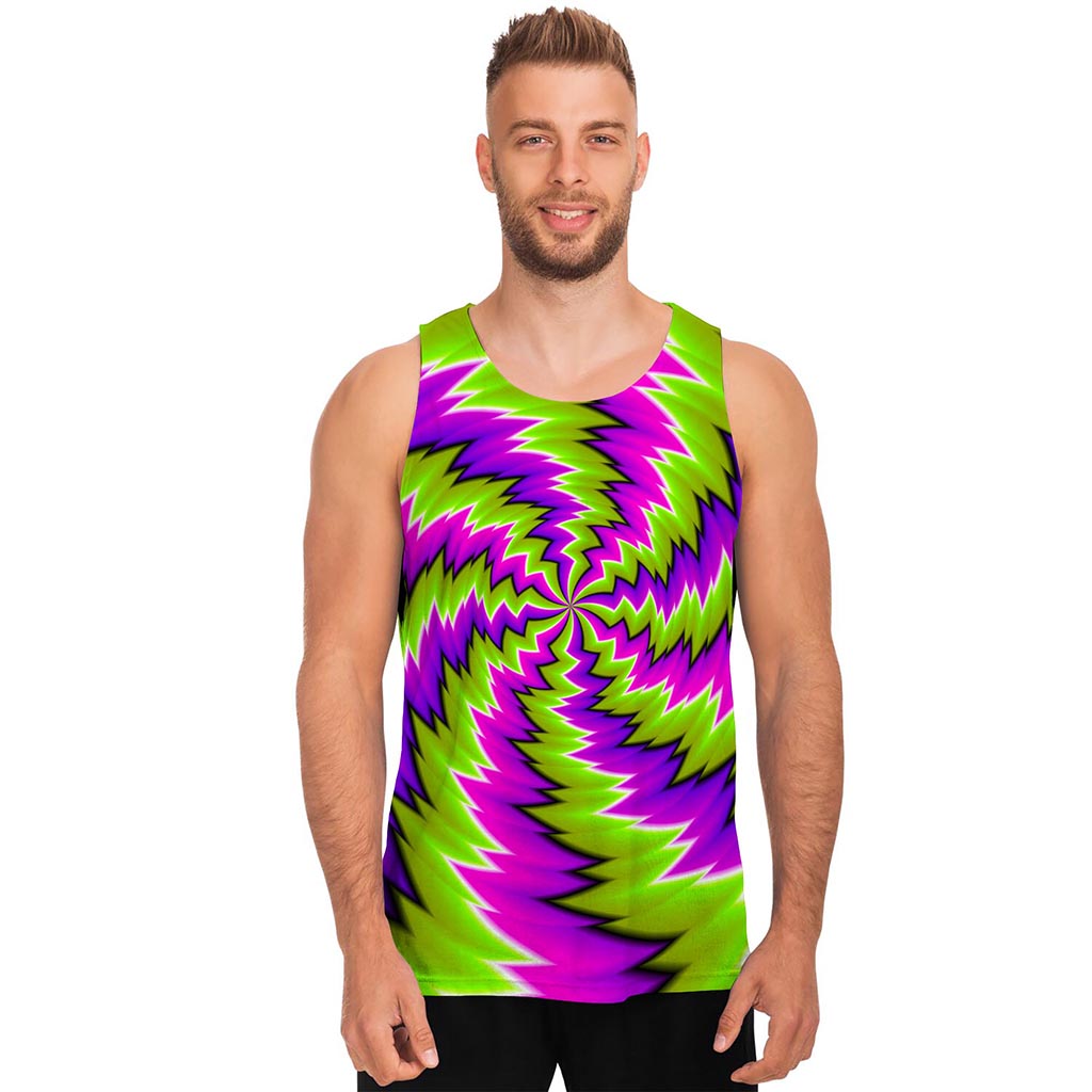 Green Vortex Moving Optical Illusion Men's Tank Top