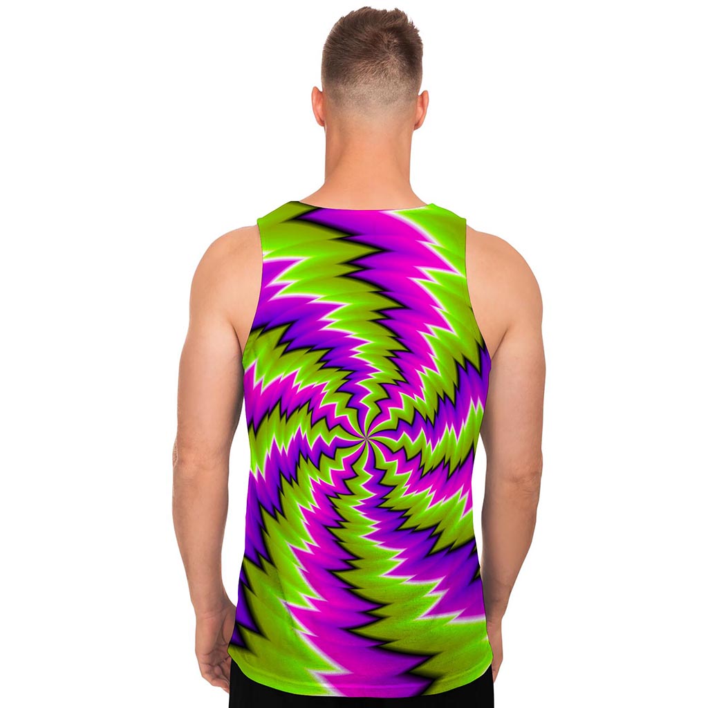 Green Vortex Moving Optical Illusion Men's Tank Top
