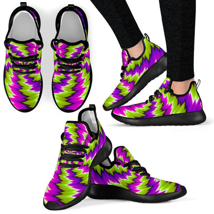 Green Vortex Moving Optical Illusion Mesh Knit Shoes GearFrost