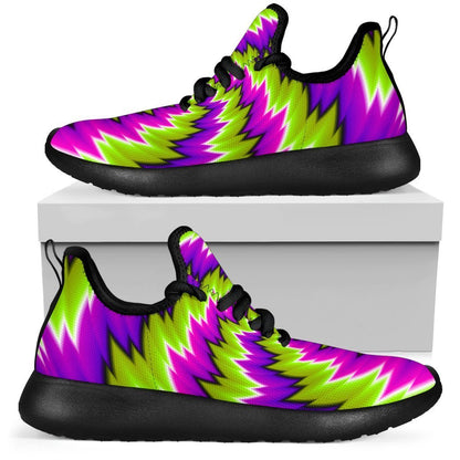 Green Vortex Moving Optical Illusion Mesh Knit Shoes GearFrost