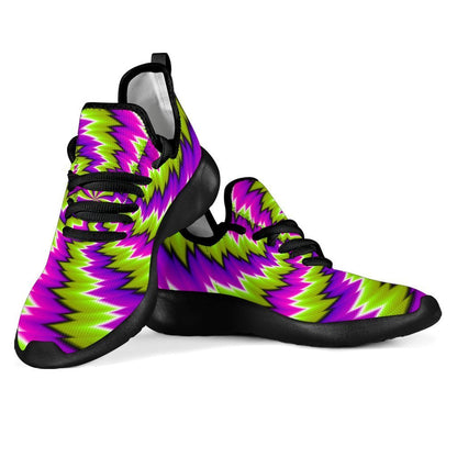 Green Vortex Moving Optical Illusion Mesh Knit Shoes GearFrost