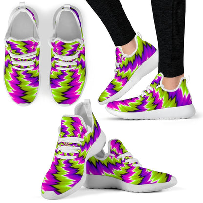 Green Vortex Moving Optical Illusion Mesh Knit Shoes GearFrost