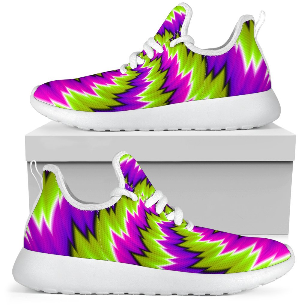 Green Vortex Moving Optical Illusion Mesh Knit Shoes GearFrost