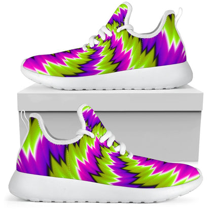 Green Vortex Moving Optical Illusion Mesh Knit Shoes GearFrost