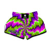 Green Vortex Moving Optical Illusion Muay Thai Boxing Shorts