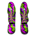 Green Vortex Moving Optical Illusion Muay Thai Shin Guards