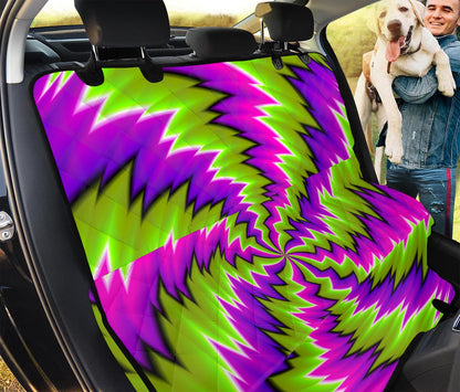 Green Vortex Moving Optical Illusion Pet Car Back Seat Cover