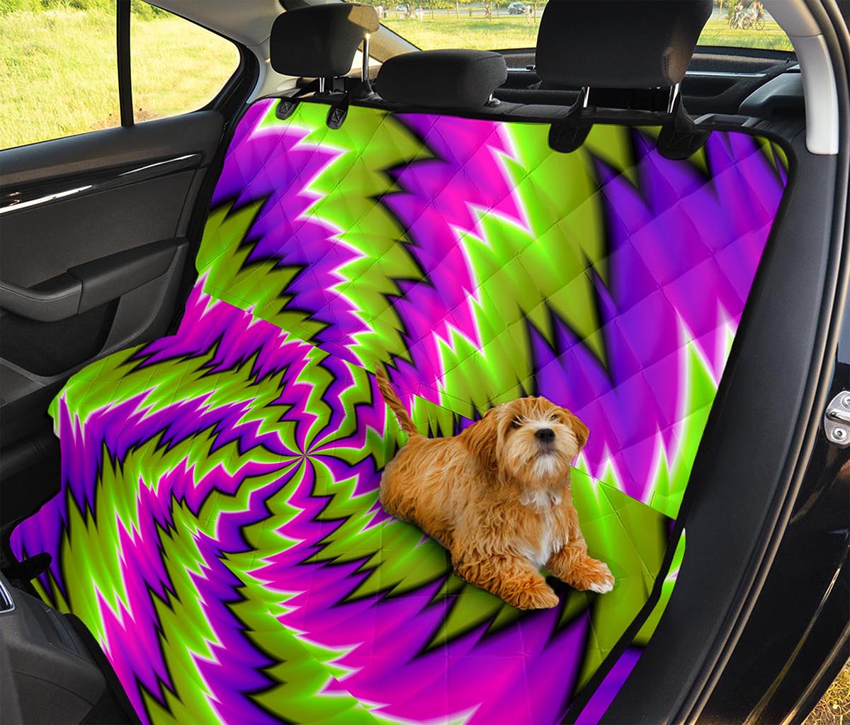 Green Vortex Moving Optical Illusion Pet Car Back Seat Cover