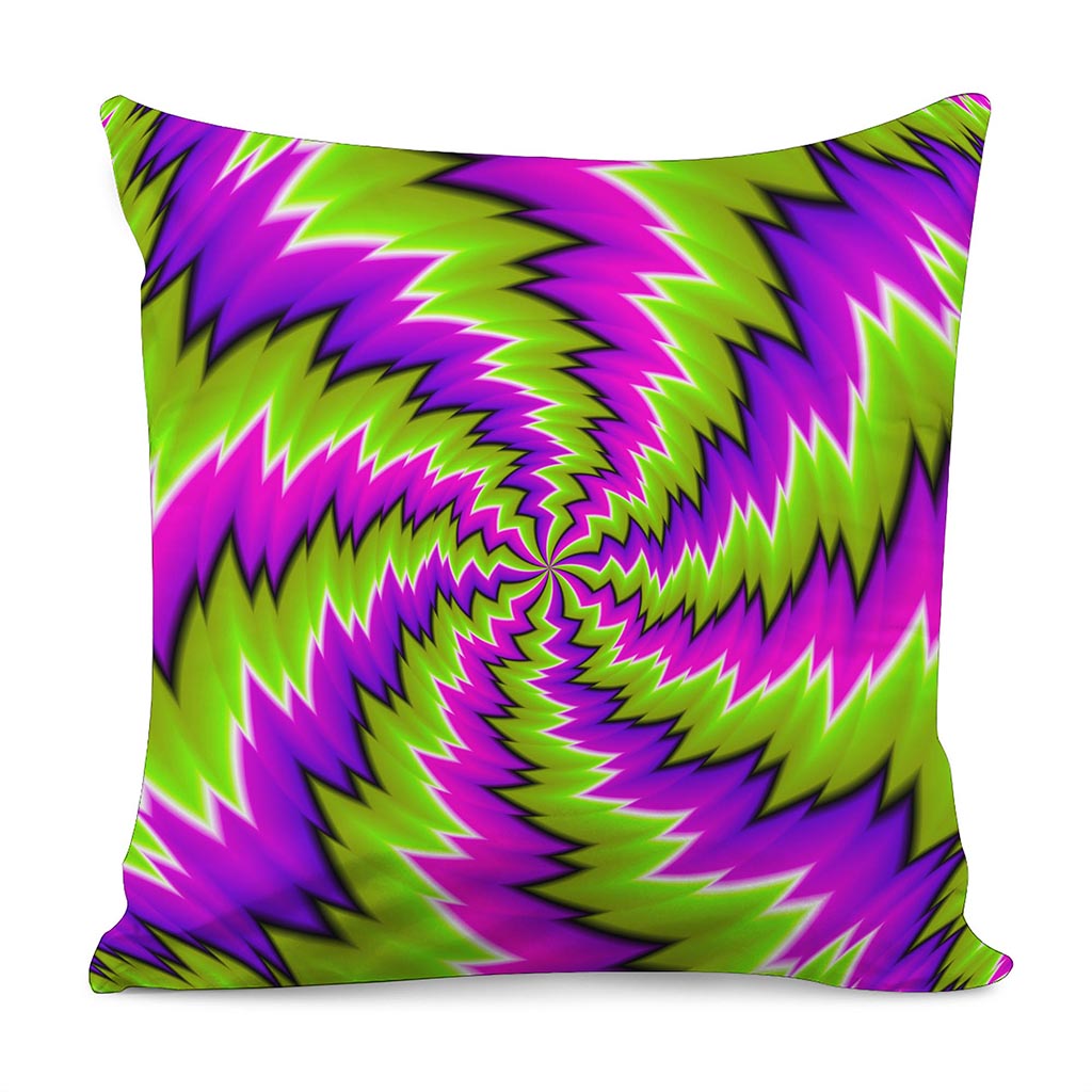 Green Vortex Moving Optical Illusion Pillow Cover
