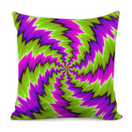 Green Vortex Moving Optical Illusion Pillow Cover