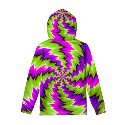 Green Vortex Moving Optical Illusion Pullover Hoodie