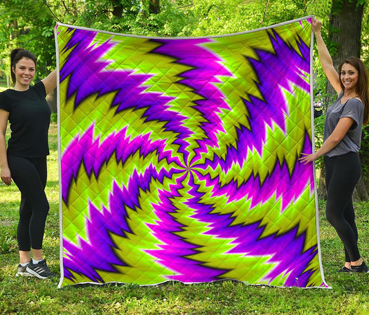 Green Vortex Moving Optical Illusion Quilt