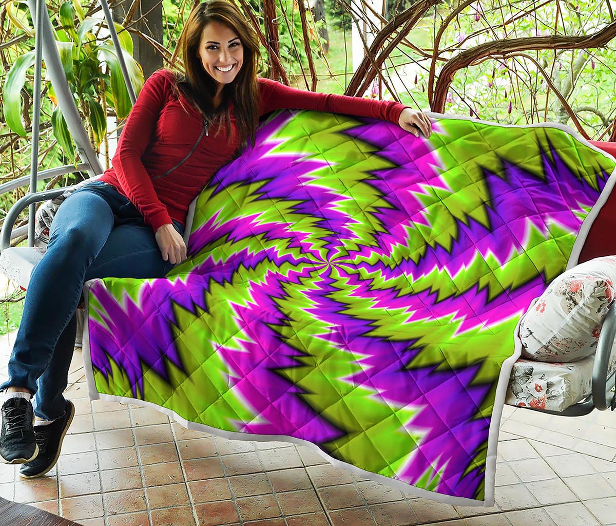 Green Vortex Moving Optical Illusion Quilt