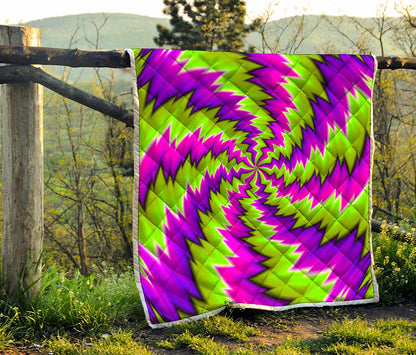 Green Vortex Moving Optical Illusion Quilt