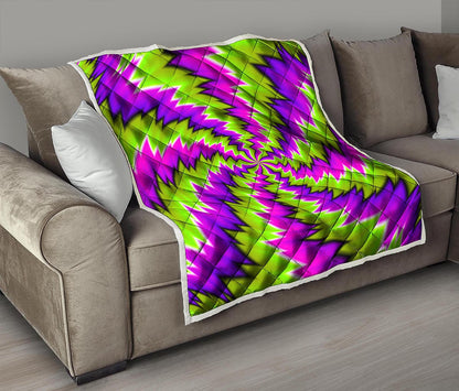 Green Vortex Moving Optical Illusion Quilt