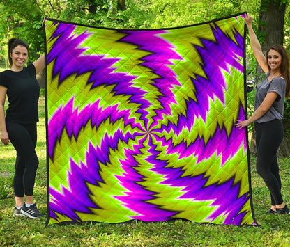 Green Vortex Moving Optical Illusion Quilt