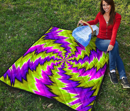 Green Vortex Moving Optical Illusion Quilt