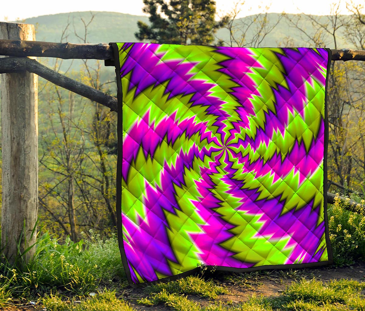 Green Vortex Moving Optical Illusion Quilt