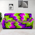 Green Vortex Moving Optical Illusion Sofa Cover