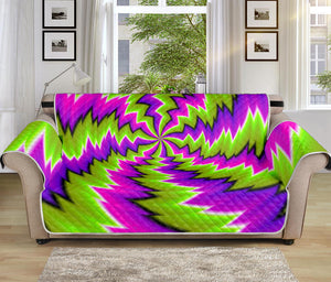 Green Vortex Moving Optical Illusion Sofa Protector