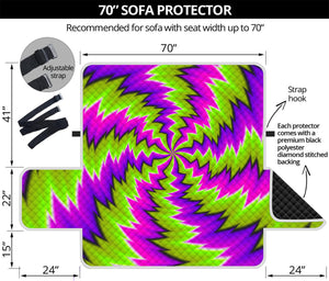 Green Vortex Moving Optical Illusion Sofa Protector