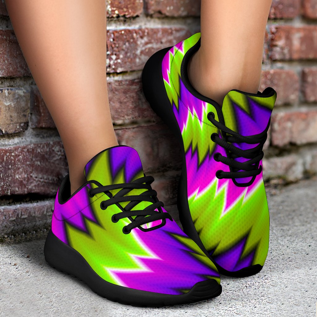 Green Vortex Moving Optical Illusion Sport Shoes GearFrost