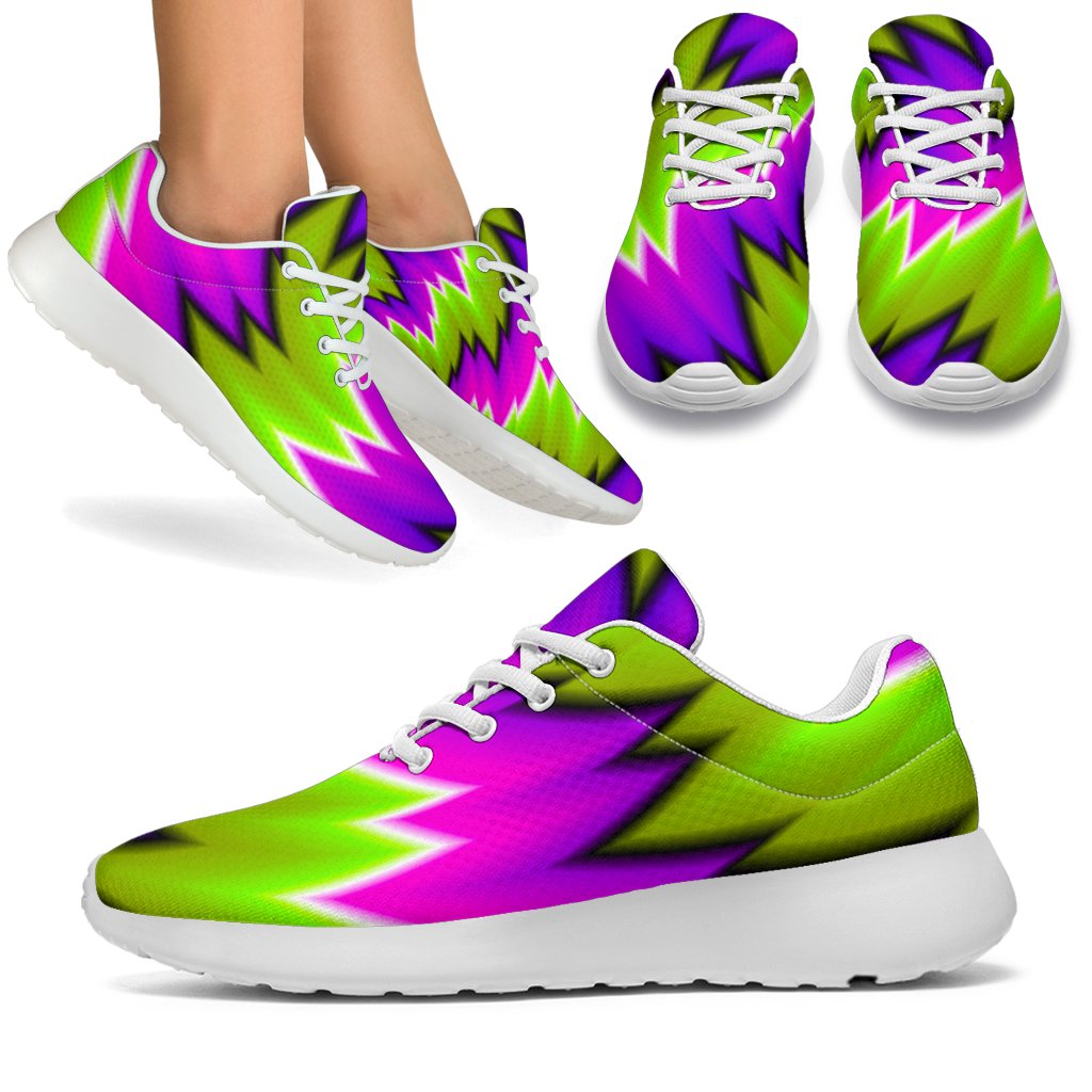 Green Vortex Moving Optical Illusion Sport Shoes GearFrost