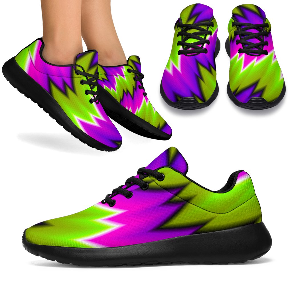 Green Vortex Moving Optical Illusion Sport Shoes GearFrost