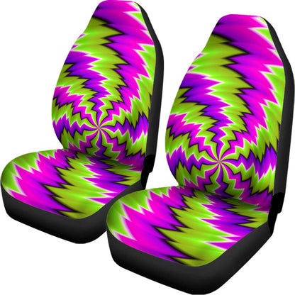 Green Vortex Moving Optical Illusion Universal Fit Car Seat Covers