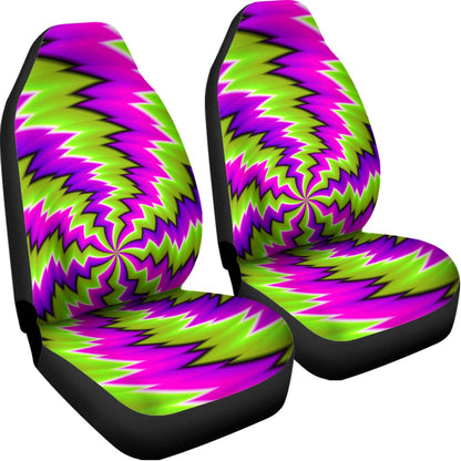 Green Vortex Moving Optical Illusion Universal Fit Car Seat Covers