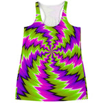 Green Vortex Moving Optical Illusion Women's Racerback Tank Top