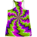 Green Vortex Moving Optical Illusion Women's Racerback Tank Top