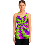 Green Vortex Moving Optical Illusion Women's Racerback Tank Top