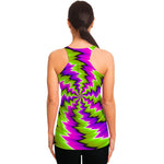 Green Vortex Moving Optical Illusion Women's Racerback Tank Top