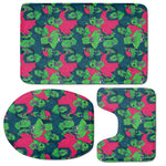 Green Walking Zombie Print 3 Piece Bath Mat Set