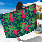 Green Walking Zombie Print Beach Sarong Wrap