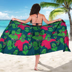 Green Walking Zombie Print Beach Sarong Wrap