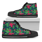 Green Walking Zombie Print Black High Top Shoes
