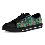 Green Walking Zombie Print Black Low Top Shoes