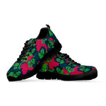 Green Walking Zombie Print Black Sneakers