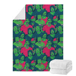 Green Walking Zombie Print Blanket